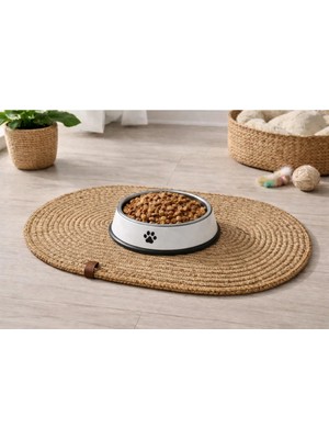 SERENALP El Işçiliği Kedi Köpek Hamster Ginepig Tavşan Beslenme Paspası Mama Altlığı Çok Amaçlı Paspas