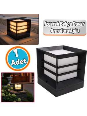 Set Üstü Mega Izgaralı Bahçe Duvar Armatürü 60 cm Aplik Suya Dayanıklı Modern Dış Mekan Ay