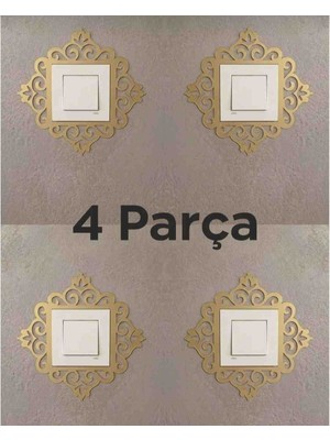 Art For You 4 Parça Set Dekoratif Pleksi Priz Anahtar Çerçevesi Priz Kenarı Süsü