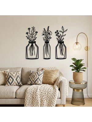 Alpha Metal Design Alpha Metal Desıgn Vazoda Bahar Çiçekleri Metal Duvar Tablosu