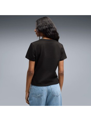 Puma Kadın / Kız Siyah Puma Wardrobe Ess Slim Tee Siyah Kadın T-Shirt