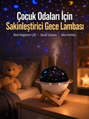 Miss Mojo USB ile Çalışan Projektörlü Aromaterapi Nemlendirici Masaüstü Kullanım Için Uygun