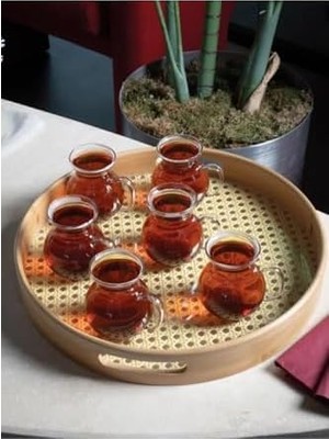 TeknoKapsül 6 Adet Ateşe Dayanıklı Kulplu Cam Çay Bardağı Kupa Seti 200 ml MIT1165