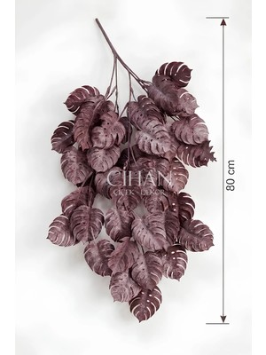 Cihan Çiçekçilik Yapay Sarkan Deve Tabanı (Monstera) Bitkisi 80 cm - Pudralı Sarmaşık