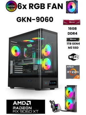 İzoly GKH60 Ryzen 7 5700X 16GB 1tb M.2 SSD 8gb RX9060XT Sıvı Soğutmalı Oyuncu Oem Seti