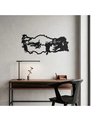 Alpha Metal Design Alpha Metal Desıgn Atatürk ve Türkiye Haritası Metal Duvar Tablosu