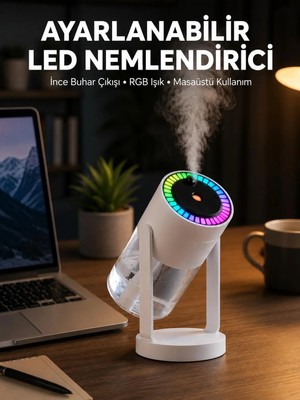Miss Mojo Rgb Işıklı Hava Nemlendirici Ultrasonik Teknoloji ve Portatif Tasarım Yeni Nesil