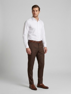 Centilmen Ecer Erkek Slim Fit Keten Görünümlü Klasik Kumaş Pantolon 24786610