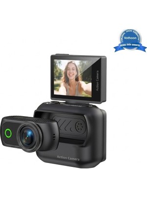 Epilons 1080P Dijital Video Kamera (32GB) Kart Dijital Vlog Fotoğraf Makinesi  Türkçe  Siyah