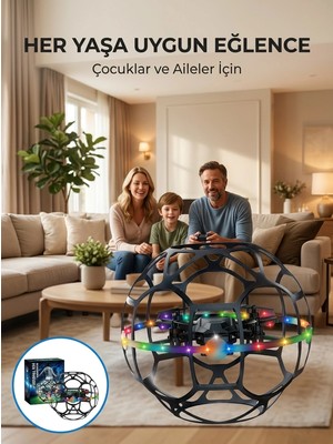 Epilons El Sensörlü Uçan Top Drone Çocuklar Için LED Işıklı Eğlence Oyuncağı