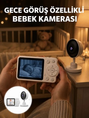 Epilons Gece Görüşlü Kablosuz Bebek Monitörü Ağlama ve Hareket Algılama Yeni Nesil