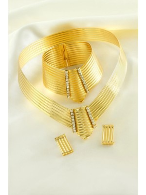 Zero Land Concept+ Trabzon Tasma Set Kolye Sarı