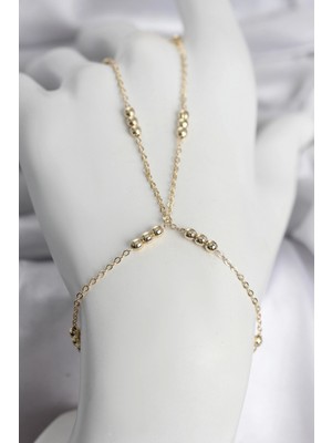 Marsilyan™- 316L Çelik Top Zincirli Gold Renk Kadın Şahmeran