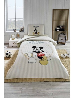 Özdilek Mickey Mouse Championship Tek Kişilik Disney Lisanslı Lastikli Çocuk Nevresim Takımı