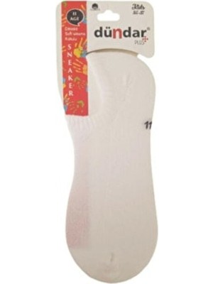 Dündar 6'lı Plus Unisex Çocuk Sneaker Çorap Beyaz-Beyaz-11-12 Yaş