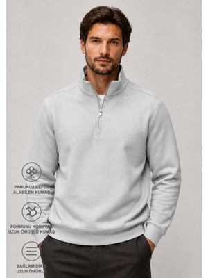 Redline Runi Basic Regular Fit Pamuklu Kışlık Sweatshirt Gri