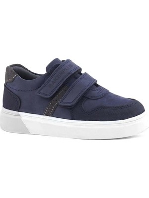 Ortopedikal Rakerplus 3751-LLS Lacivert Siyah % 100 Hakiki Deri Cırtlı Erkek Çocuk Sneaker Günlük