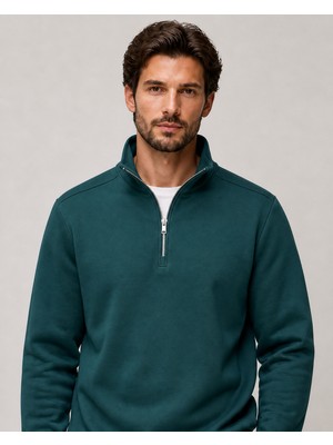 Redline Runi Basic Regular Fit Pamuklu Kışlık Sweatshirt Nefti