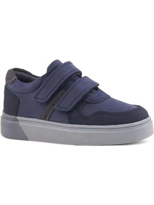 Ortopedikal Rakerplus 3751-KMAS Kahve Koyu Mavi % 100 Hakiki Deri Cırtlı Erkek Çocuk Sneaker