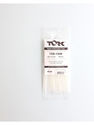 S'82 Tork Beyaz Kablo Bağı 2,5X150