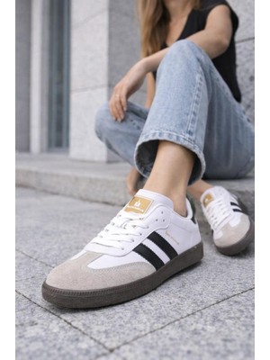 İnan Ayakkabı Beyaz Siyah Kadın Sneaker N-3276
