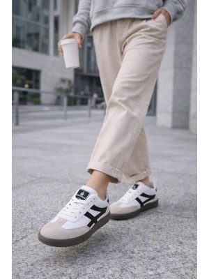 İnan Ayakkabı Beyaz Siyah Kadın Sneaker N-3272