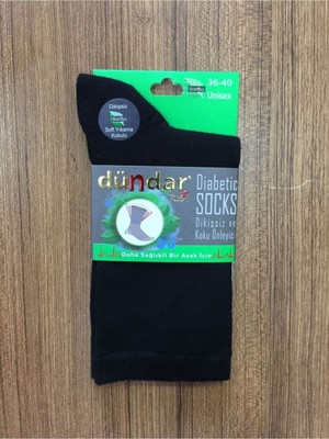 Dündar Unisex Siyah Bambu 3 Lü Dikişsiz Diyabetik Çorap-Siyah-41-45
