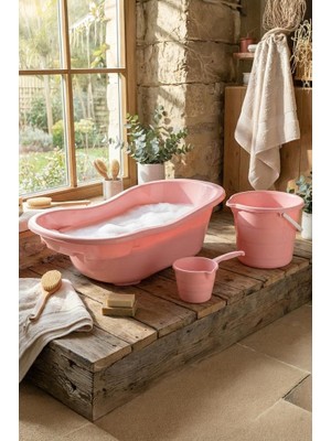 Happy Trend Fiore 3lü Bebek Banyo Seti Pembe