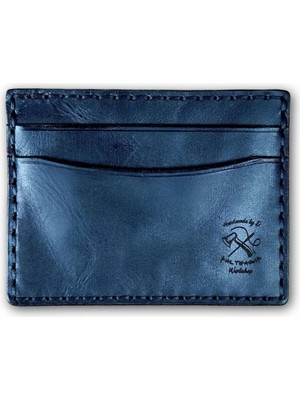 Balthazar Workshop Hakiki Deri El Yapımı Tek Taraflı Erkek Kadın Kartlık Cüzdan