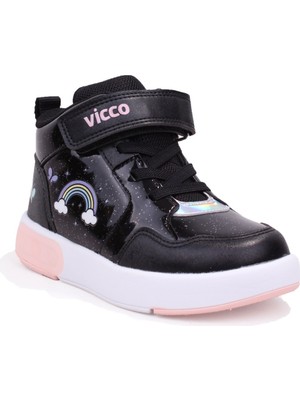 Vicco Şira 946P26K257 Siyah Ortopedik Işıklı Kız Çocuk Spor Bot