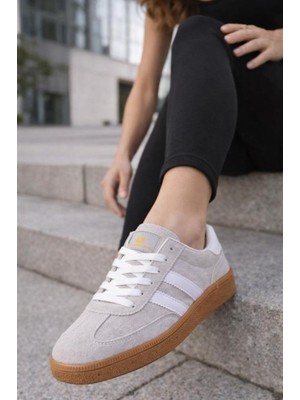 İnan Ayakkabı Gri Taş Beyaz Kadın Sneaker N-3269