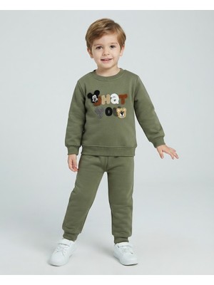 Cubbux Erkek Çocuk 3 Iplik Şardonlu Kışlık Sweatshirt ve Eşofman Altı Kombin Takım