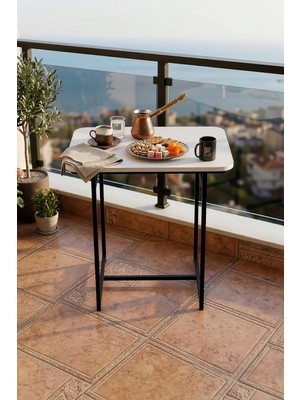 Bahçe Masası Minör 2 Kişilik Yemek Masası Şık Dayanıklı Balkon Cafe Bahçe Masa 9816 Atlant