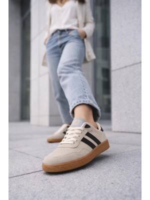 İnan Ayakkabı Bej Kahve Kadın Sneaker N-3262