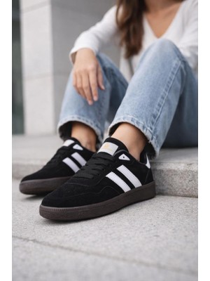 İnan Ayakkabı Siyah Beyaz Kadın Sneaker N-3261