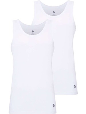U.s. Polo Assn. Erkek 80441- 2'li Atlet-Beyaz-M