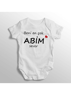 Ayrex Beni En Çok Abim Sever Yazılı Baskılı Bebek Zıbını 233-LMNN