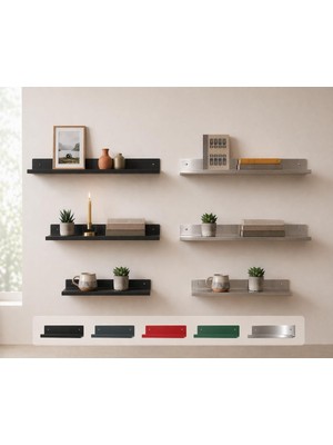Ayrex 304 Paslanmaz Çelik Bükümlü Duvar Rafı, Dekoratif Metal Raf, Modern Tasarım, Duvar Montajı, Paslanmaz