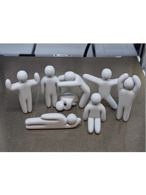 Baba Oğul 3D 8 Adet Eğlenceli Boyamalık Mini Figür Seti – 3D Baskı