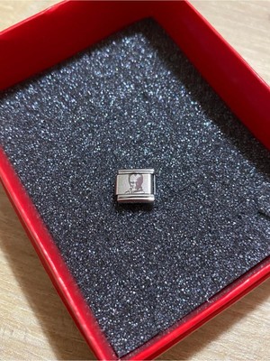 C&On Design Atatürk Silüeti Atatürk Temalı Charm – Türk Bayrağı &– Italyan Charm Bileklik Uyumlu Çelik