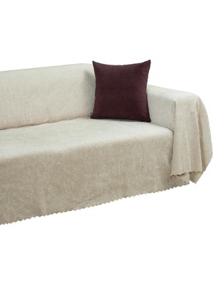 Ayrex Latuda Home Premium Koltuk Örtüsü 175X350 Xlarge Gramajlı Jakarlı Şönil Krem / Kanepe Örtüsü / Kaymaz