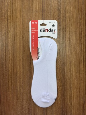 Dündar-Unisex Beyaz Pamuklu 6'lı Dikişsiz Sneaker Çorap Unısneker6-Beyaz-40-44