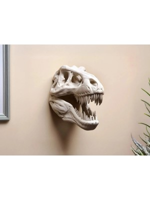Baba Oğul 3D 3D Baskılı T-Rex Dinozor Kafası – Dekoratif Duvar Figürü