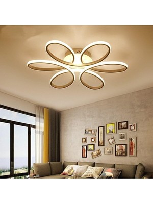 Happy Trend Fer Avize Papatya Modern Tasarım Yatak Odası - Salon - Mutfak Eskitme Renk Gün Işığı ve Beyaz LED Avize