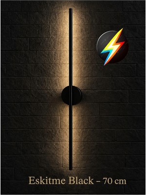 Modern Dekoratif LED Duvar Aplik 70 cm Eskitme 1 Adet (Pil Dahil)