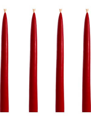 Happy Trend Petekoğlu Balmumu Mum 4 Adet Standart Şamdan Mumu 25CM Boy 2cm Kalınlık Kırmızı Dekoratif Mum Beeswax Candle Mum Bal Mumu