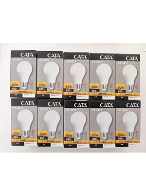 Happy Trend Cata CT-4277B LED Ampul, 9 W, 730 Lm, Beyaz Işık 10 Lu Paket