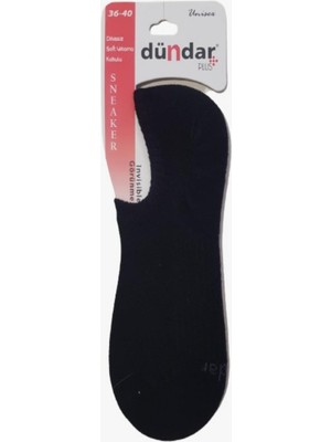 Dündar-Pamuklu 4 Çift Unisex Sneaker Görünmez Dikişsiz Çorap Plus-Siyah-36 - 40