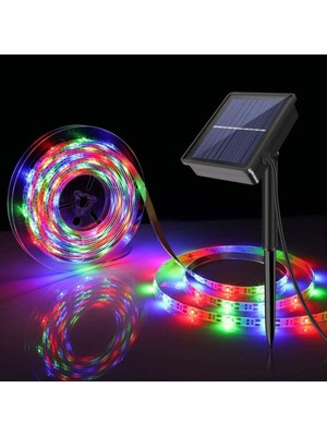 Happy Trend Güneş Enerjili Solar Aydınlatma Rgb 3 Metre Silikonlu Şerit LED Ev Bahçe Süsleme Dekor