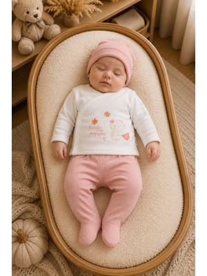 Bebitof Petit Baby Hello Little Friend 5 Parça Unisex Yenidoğan Hastane Çıkışı Seti Bebek Zıbın seti Hastane Çıkışı Seti